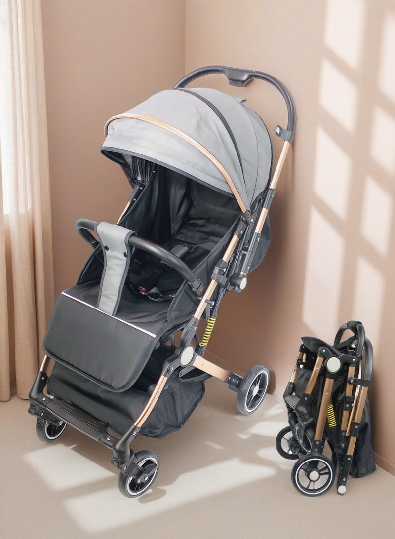 Two-way One-click Foldable Ultra Lightweight Travel Stroller with Comfortable and Shock Absorbent Multi Position Reclining Seat Adjustable Canopy Foldable Storage Basket NO.1105 - Image 1